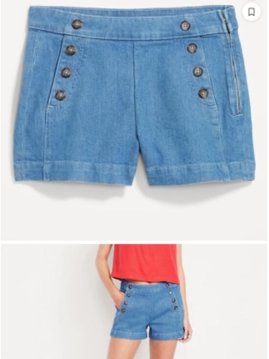 Old Navy Pants - Old Navy High-Waisted Mariner Shorts - Medium Indigo - 3 Inch Inseam - NWT
